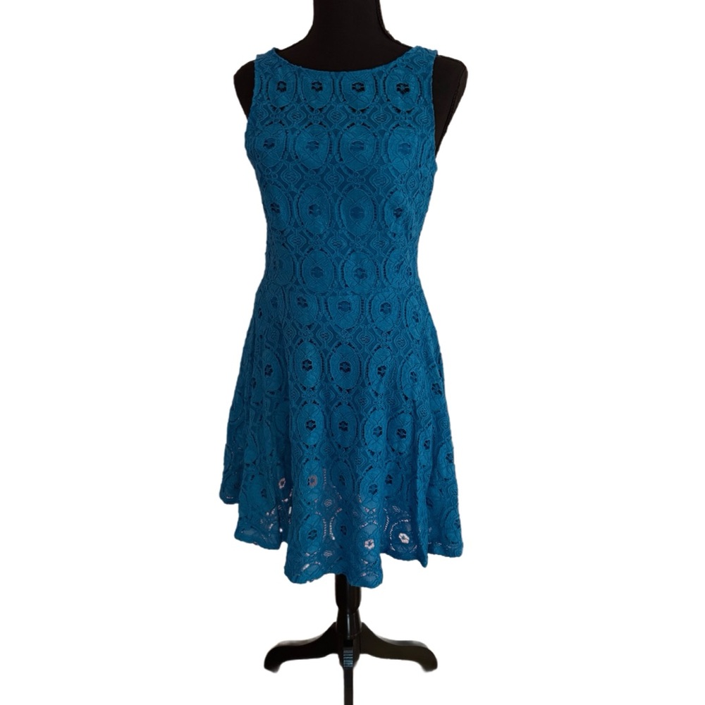 BB Dakota Teal Lace Mini Dress